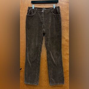 Vintage Think Tank Chocolate Brown Brushed Cotton Embroidered Low Rise Pants 10